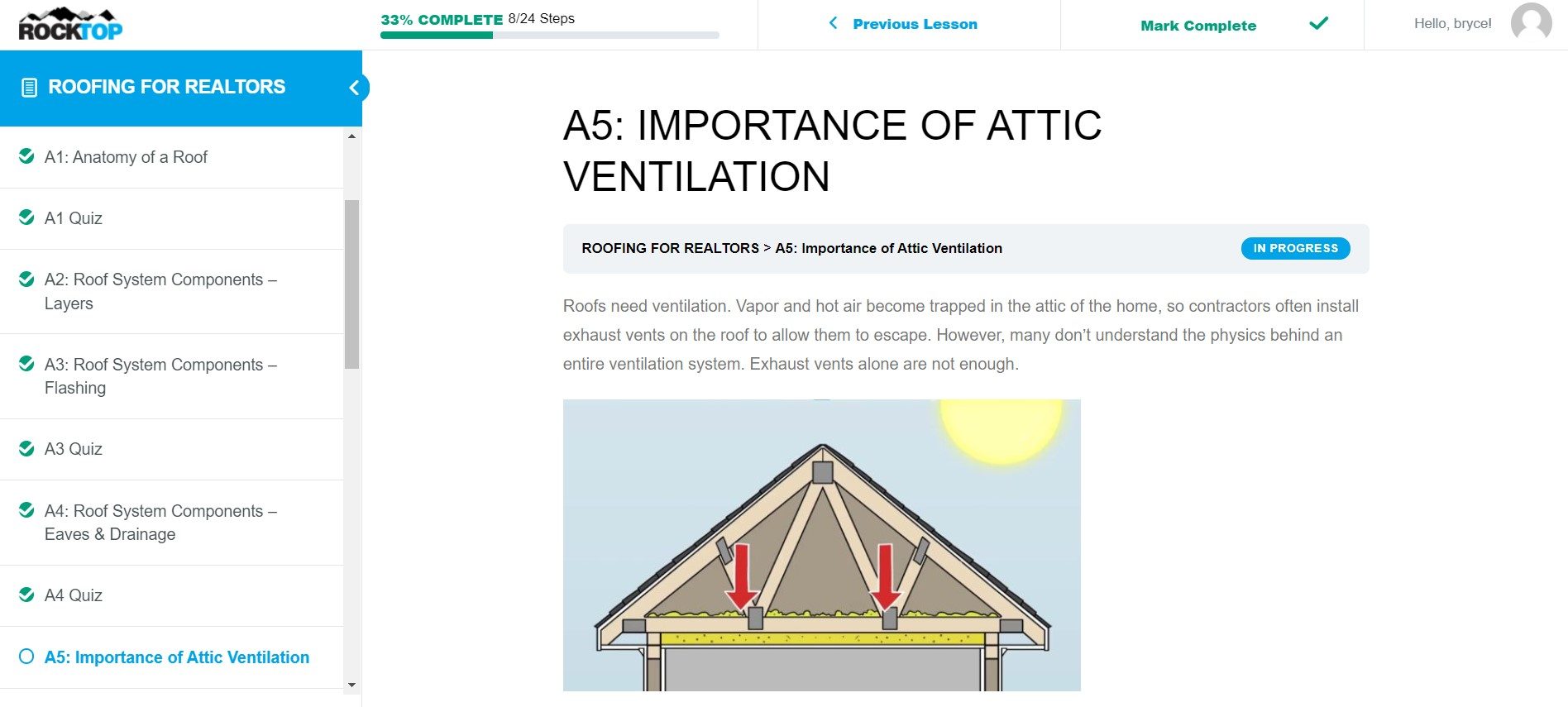 Damaged roof with missing shingles – quiz question on the cause.